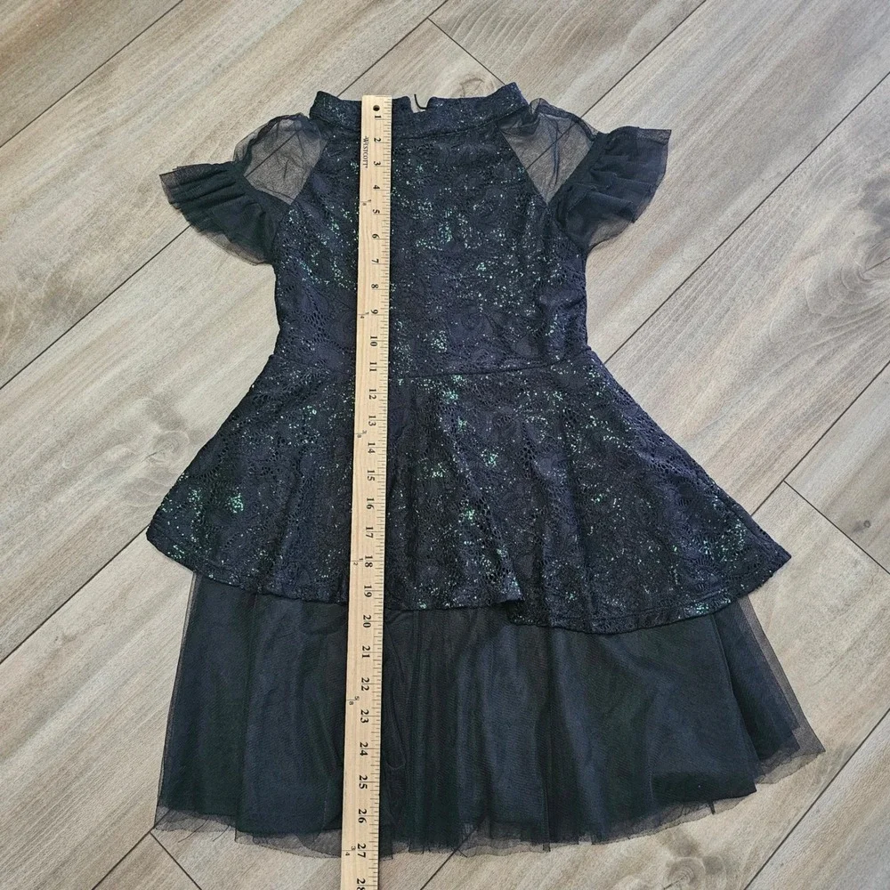 Wicked Paul Tazewell Girls Costume Dress Black Green Glitter Size L 10-12